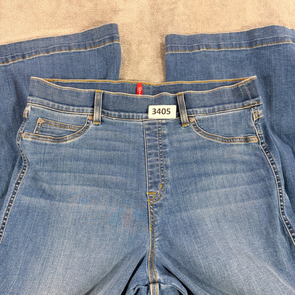 Spanx Wide Leg Jeans Womens XL Vintage Indigo High Rise Pull On 20407R